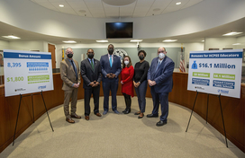 County staff group photo at Board of Education