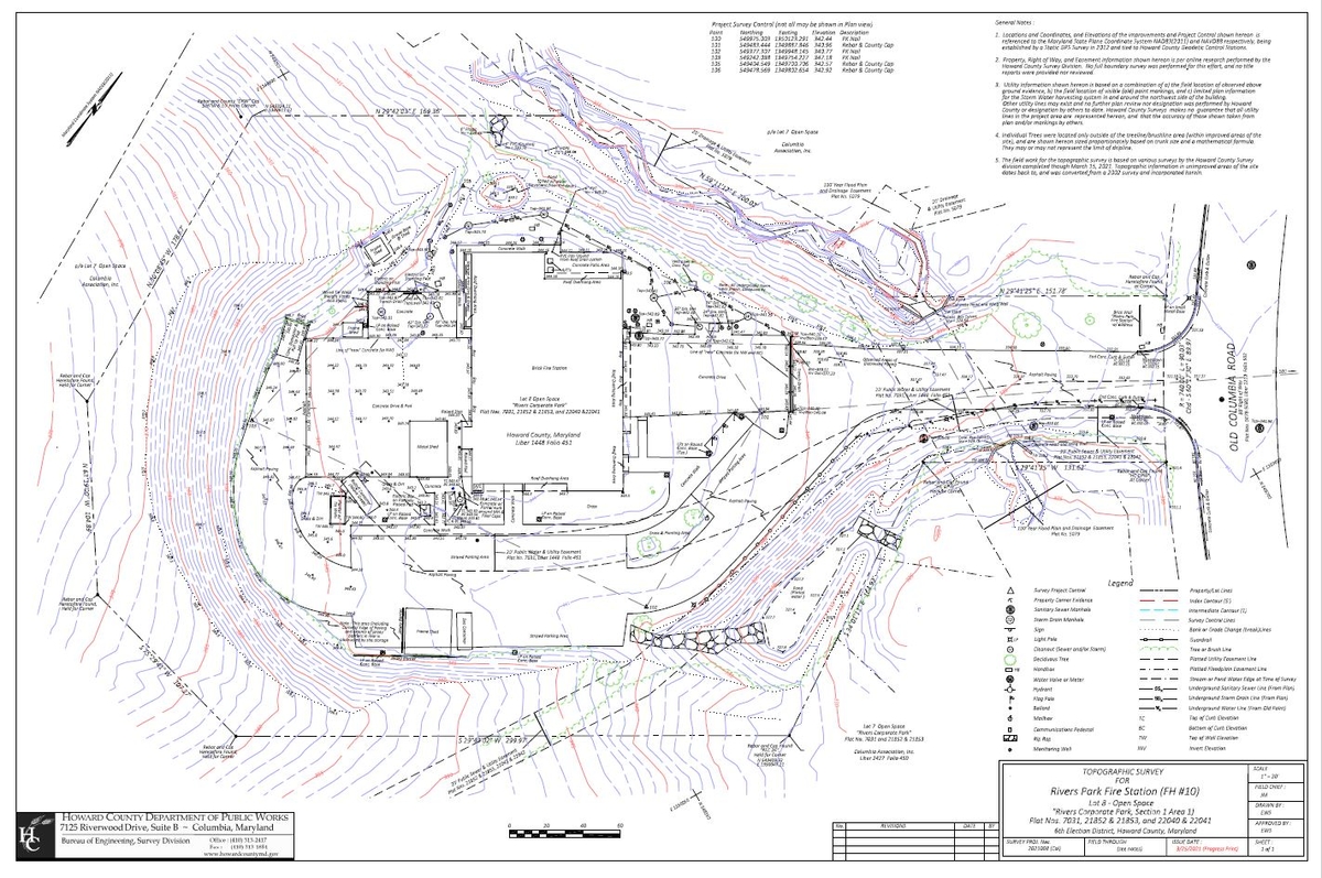 A representation of more of our traditional Survey Service, being a Boundary and Topographic field run Survey recently performed for one of our County Fire and Rescue Facilities