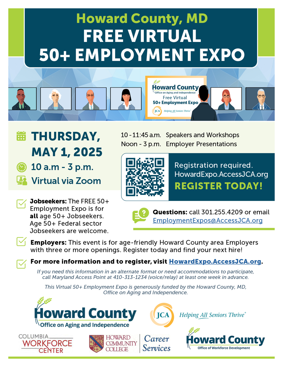 Howard County Virtual Employment Expo on May 1, 2025