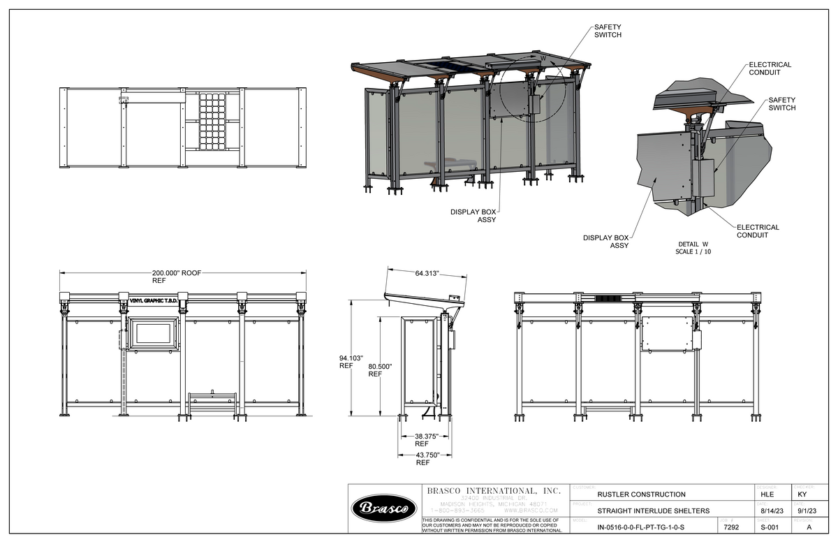 Page 3 Schematic of Bus Shelter Design for Flash BRT Service Showing Multiple Angles and Detail