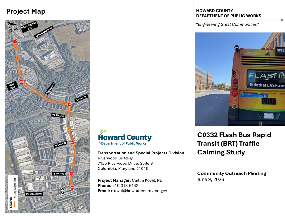 Maple Lawn Traffic Calming Brochure page 1