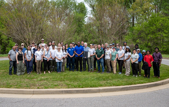 A photo of County Executive Calvin Ball and participants at the County's Arbor Day celebration.
