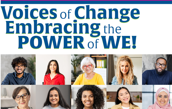 Voice for Change event flier cropped to show title and faces