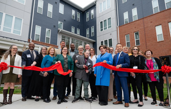 Group shot of dignitaries at Patuxent Commons ribbon cutting
