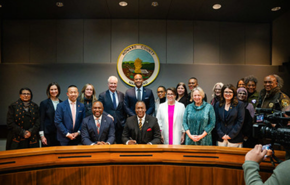 Group at Emergency Bill signing regarding privately owned detention centers