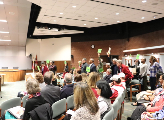 Budget hearing in Banneker room