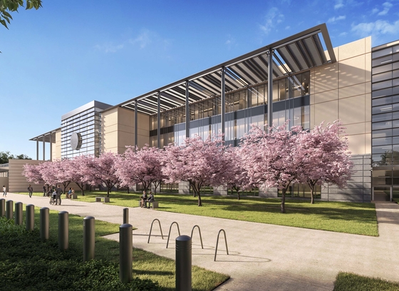 Rendering of new howard county courthouse from exterior pedestrian view