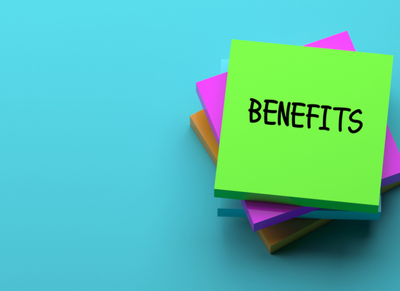 post it notes reads benefit