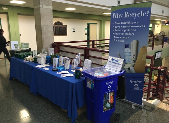 recycling outreach table at public event