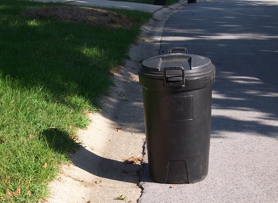 trash container at curb