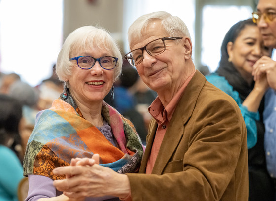 Man and woman dancing together