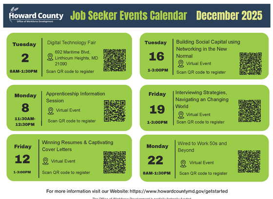 December Calendar of Events