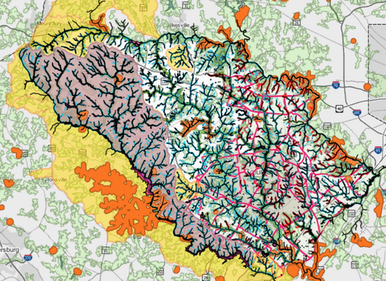 Howard County map depicting forest cover and tree canopy