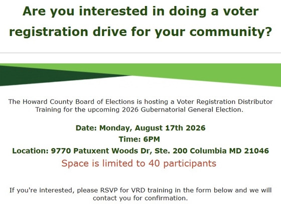 voter registration distributor training signup