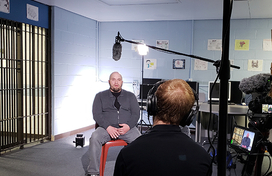 Peer Support Specialist speaking at detention center