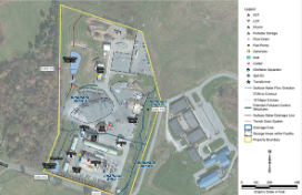 A color aerial map of an industrial facility.