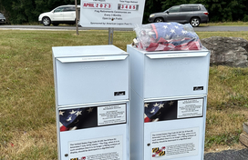 Flag retirement bins at Alpha Ridge Landfill