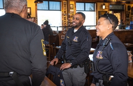 Officers talk to citizens