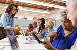 Digital quity image of older adults using laptops