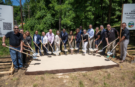 Howard County Executive Calvin Ball is joined by federal, state and local elected officials, as well as community members to break ground on the highly anticipated Ellicott City Safe and Sound North Tunnel project.