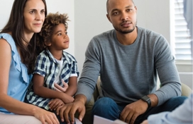 mixed race family of 3