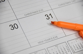 new year holiday on calendar