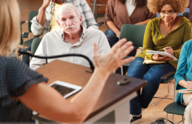 Older adults in a classroom setting