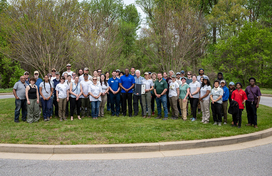A photo of County Executive Calvin Ball and participants at the County's Arbor Day celebration.