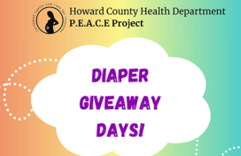 Diaper Giveaway Days in a cloud overtop a rainbow background
