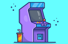 Image of retro arcade game with a soda