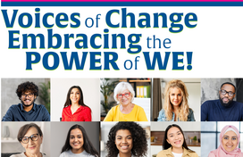 Voice for Change event flier cropped to show title and faces