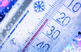 Partial thermometer with below zero temperatures