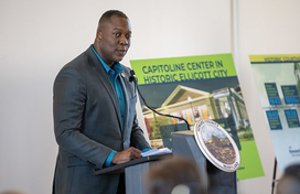 County Executive Ball offers remarks at Capitoline Center opening
