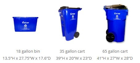 recycling cart dimensions
