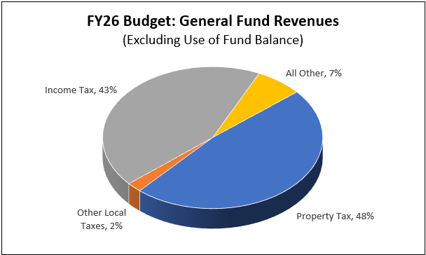 Fiscal 2026 General Fund revenue breakdown