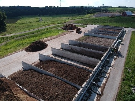Image of compost beds and clean looking compost