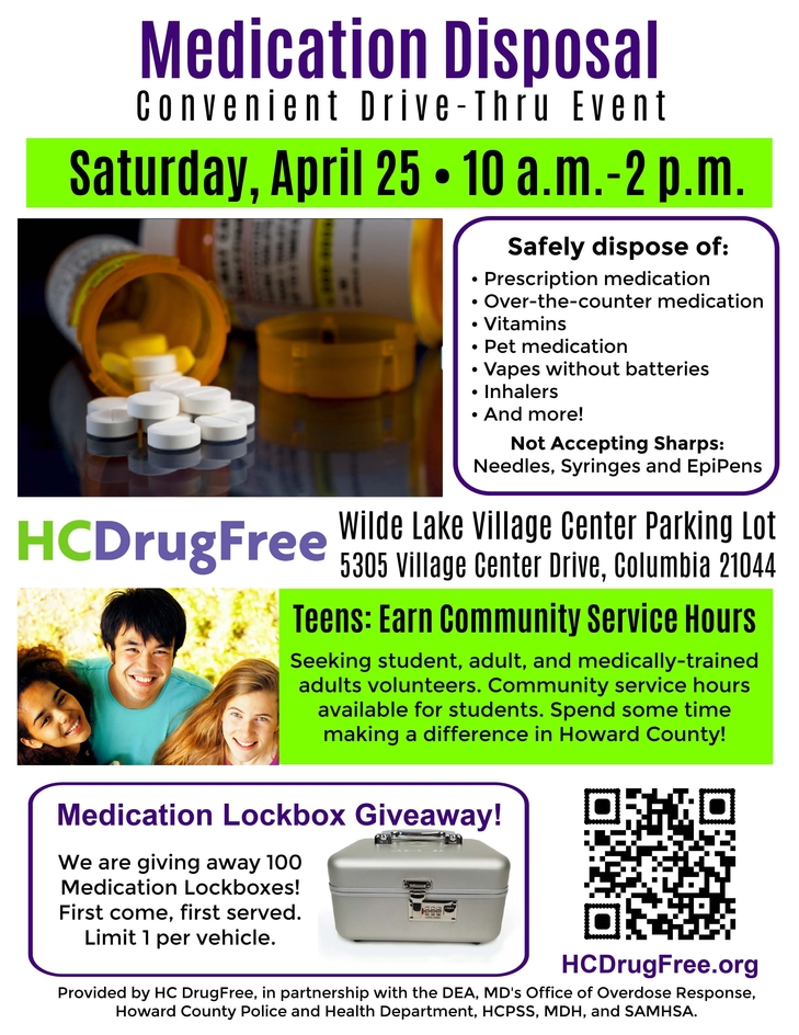 HC Drug Take Back Day at WilldLake on April 25th