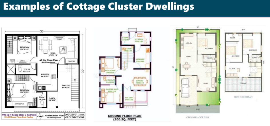 Examples of Cottage Cluster Dwellings
