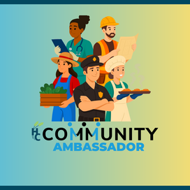 A graphic flyer featuring 5 individuals with different jobs (nurse, construction worker, baker, police officer, farmer)