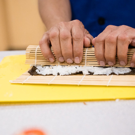 Learning how to roll sushi