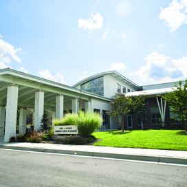 The front entrance to Gary J. Arthur Community Center